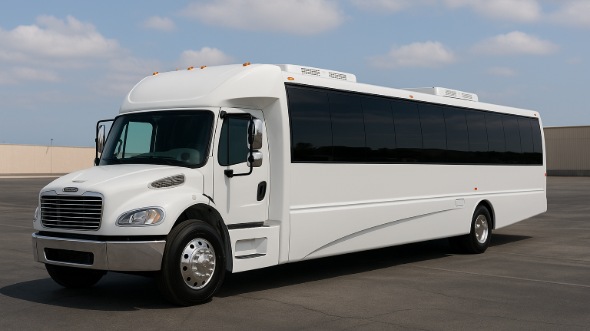 Exterior of Charter Bus Company Ames's 20 Passenger Party Bus in Ames