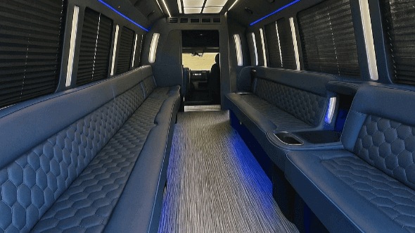 Interior of Charter Bus Company Davenport's 20 Passenger Party Bus in Davenport