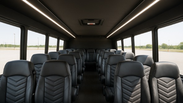 Interior of Charter Bus Company Cedar Rapids's 25 Passenger Minibus in Cedar Rapids