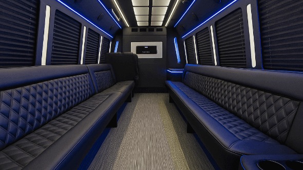 Interior of Charter Bus Company Dubuque's 25 Passenger Party Bus in Dubuque