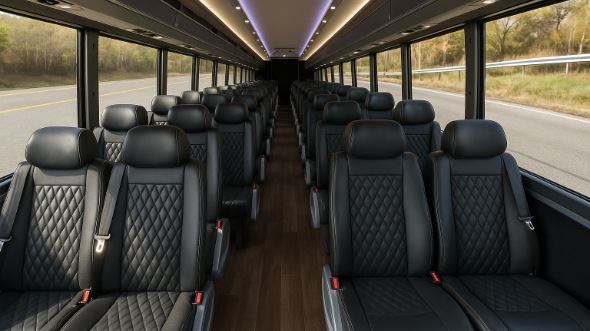 Interior of Charter Bus Company Cedar Rapids's 28 Passenger Minibus in Cedar Rapids