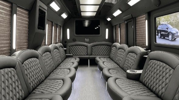 Interior of Charter Bus Company Davenport's 28 Passenger Party Bus in Davenport