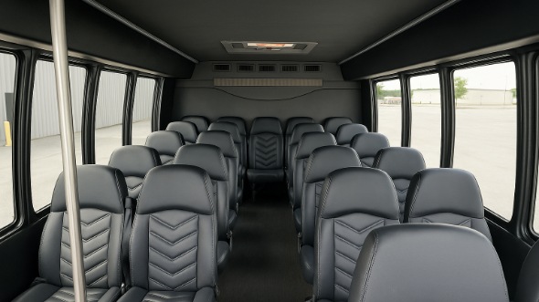 Interior of Charter Bus Company Cedar Rapids's 30 Passenger Minibus in Cedar Rapids