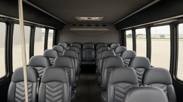 Interior of Charter Bus Company Cedar Rapids's 35 Passenger Minibus in Cedar Rapids