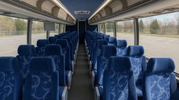 Interior of Charter Bus Company Cedar Rapids's 40 Passenger Charter Bus in Cedar Rapids