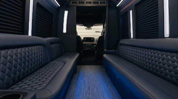Interior of Cedar Rapids Party Bus Company's 40 Passenger Party Bus in Cedar Rapids
