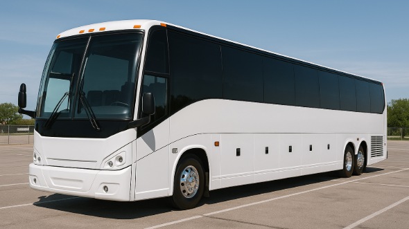 Exterior of Charter Bus Company Cedar Rapids's 44 Passenger Charter Bus in Cedar Rapids