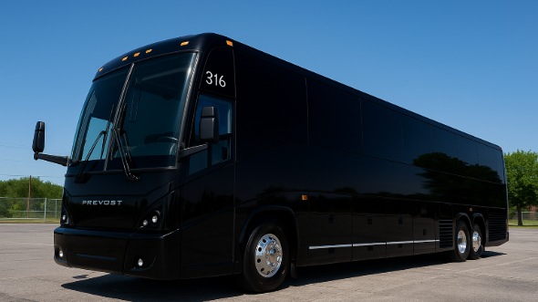 Exterior of Charter Bus Company Cedar Rapids's 45 Passenger Charter Bus in Cedar Rapids
