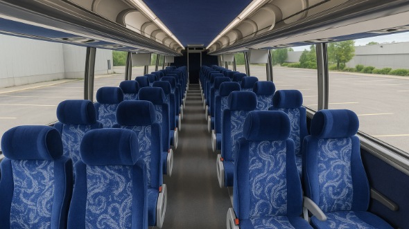 Interior of Charter Bus Company Cedar Rapids's 51 Passenger Charter Bus in Cedar Rapids