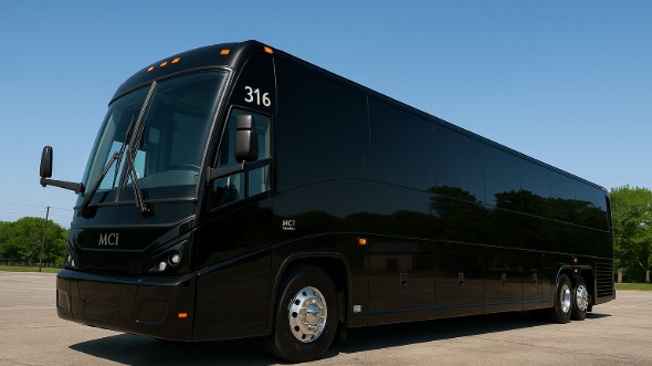 Exterior of Charter Bus Company Cedar Rapids's 55 Passenger Charter Bus in Cedar Rapids