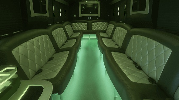 cedar rapids 40 passenger party bus inside